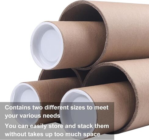 Mailing Tubes with Caps,10 Pack 2x30-Inch &1.5x24-Inch Kraft Paper Poster Tube for Shipping, Packing, Bulk Round Packaging, Cardboard Mailers, Art Prints, Maps, Blueprint in Kuwait
