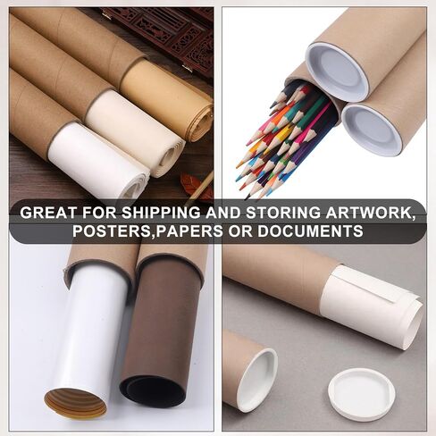 Mailing Tubes with Caps,10 Pack 2x30-Inch &1.5x24-Inch Kraft Paper Poster Tube for Shipping, Packing, Bulk Round Packaging, Cardboard Mailers, Art Prints, Maps, Blueprint in Kuwait