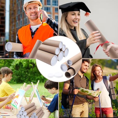 Mailing Tubes with Caps,10 Pack 2x30-Inch &1.5x24-Inch Kraft Paper Poster Tube for Shipping, Packing, Bulk Round Packaging, Cardboard Mailers, Art Prints, Maps, Blueprint in Kuwait