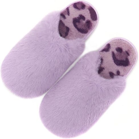 Womens Cute Fuzzy Slippers Soft Comfy Non-slip Slippers for Women Warm Cozy House Slippers for Woman in Kuwait