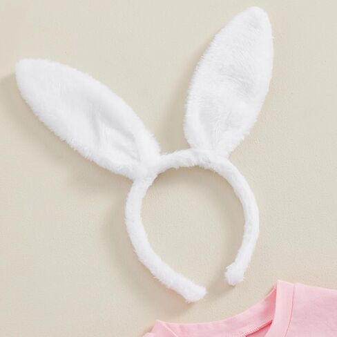 FYBITBO Baby Girl Summer Clothes Easter Bunny Short Sleeve T-Shirt Romper Bodysuit Rabbit Headband Newborn Easter Outfit in Saudi Arabia