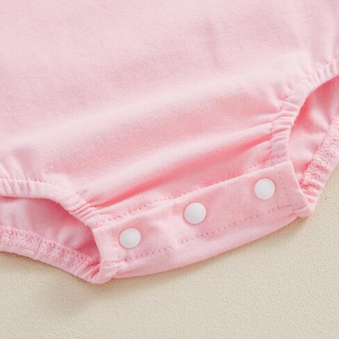 FYBITBO Baby Girl Summer Clothes Easter Bunny Short Sleeve T-Shirt Romper Bodysuit Rabbit Headband Newborn Easter Outfit in Saudi Arabia