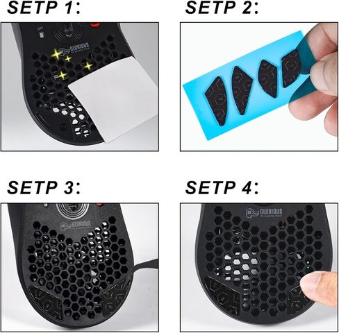 immoenuc 2 Sets Mouse Skates for Glorious Model O/Model O-(Minus) / Model O2 Mouse Feet Pads Mouse Skates Replacement Smooth Durable Game Mouse Accessories 0.8mm PTFE Makings (Black) in Kuwait