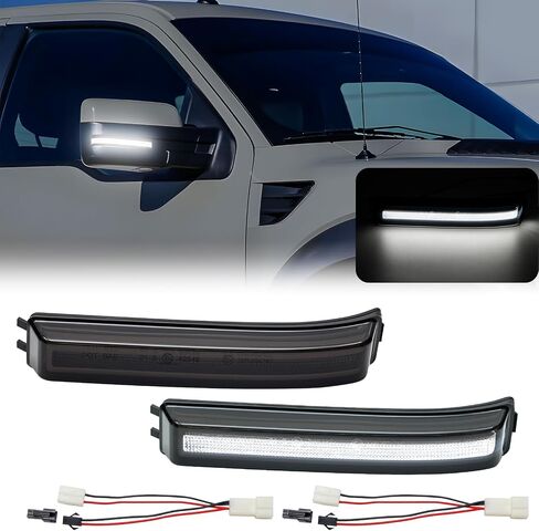 Side Mirror Turn Signal Lights Clear LED Assembly F150 2009-2014/for Mark LT 2010 2011 2012 2013 2014 Blink Turn Marker Lamp (Clear Len Yellow Light) for Lincoln for Mark 2010 in Kuwait