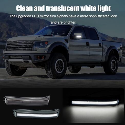 Side Mirror Turn Signal Lights Clear LED Assembly F150 2009-2014/for Mark LT 2010 2011 2012 2013 2014 Blink Turn Marker Lamp (Clear Len Yellow Light) for Lincoln for Mark 2010 in Kuwait