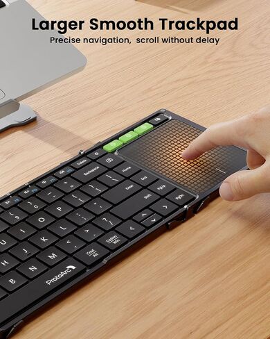 ProtoArc Foldable Keyboard with Touchpad, XK01 TP Folding Portable Keyboard, Full Size Keys, Large Trackpad Bluetooth Travel Keyboard for iPad, iPhone, Laptop PC Tablets -Black in Saudi Arabia