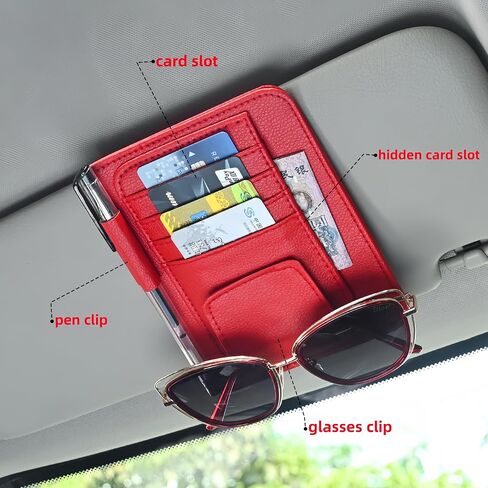 Auto Car Sun Visor Organizer, Multifunctional Auto Interior Accessories Storage Pocket Sun Visor Pouch for Card License Registration Document Pen Key Interior Accessories Pocket Organizer (Black) in Saudi Arabia