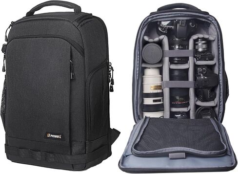 Prowell Camera Backpack Bag, DSLR/SLR Photography Backpack,Large-Capacity Photography Backpack with Tripod Holder & Laptop & Digital Camera Storage,Black in Saudi Arabia