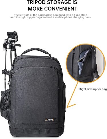 Prowell Camera Backpack Bag, DSLR/SLR Photography Backpack,Large-Capacity Photography Backpack with Tripod Holder & Laptop & Digital Camera Storage,Black in Saudi Arabia