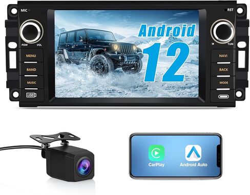 AWESAFE Android Car Stereo for Jeep Wrangler Radio Chrysler Dodge Ram 1500 with Wireless Carplay, 7 Inch Touch Screen for Jeep Car Radio with WiFi GPS Navigation FM Radio + Backup Camera in Saudi Arabia