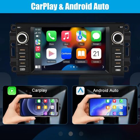 AWESAFE Android Car Stereo for Jeep Wrangler Radio Chrysler Dodge Ram 1500 with Wireless Carplay, 7 Inch Touch Screen for Jeep Car Radio with WiFi GPS Navigation FM Radio + Backup Camera in Saudi Arabia