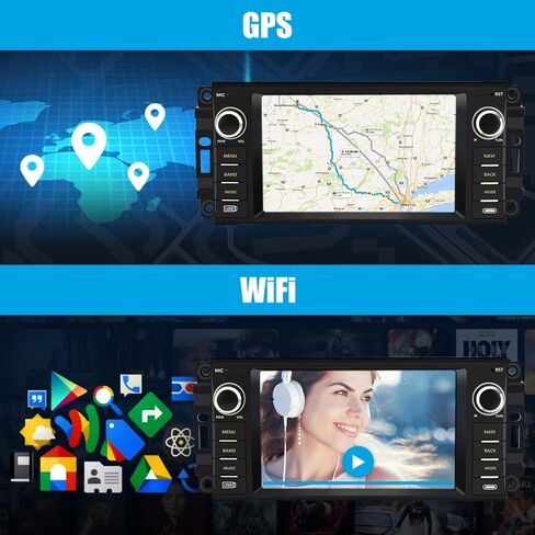 AWESAFE Android Car Stereo for Jeep Wrangler Radio Chrysler Dodge Ram 1500 with Wireless Carplay, 7 Inch Touch Screen for Jeep Car Radio with WiFi GPS Navigation FM Radio + Backup Camera in Saudi Arabia