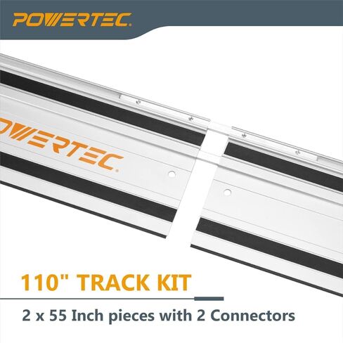 POWERTEC 110" Track Saw Guide Rail Kit for Festool and Makita, Includes 2PK 55" Guide Rails, 2PK Guide Rail Connectors, 2PK Track Saw Clamps (72058) in Saudi Arabia