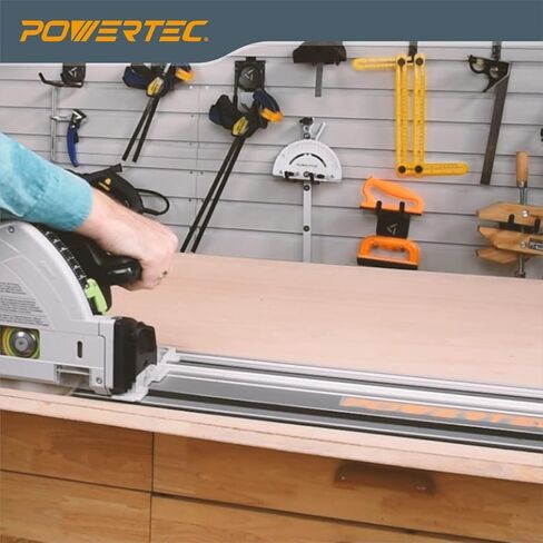 POWERTEC 110" Track Saw Guide Rail Kit for Festool and Makita, Includes 2PK 55" Guide Rails, 2PK Guide Rail Connectors, 2PK Track Saw Clamps (72058) in Saudi Arabia