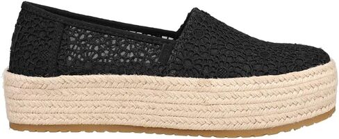 TOMS Womens Valencia Denim Plaform Espadrille Flats Casual - Blue in Saudi Arabia