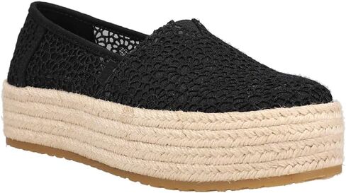TOMS Womens Valencia Denim Plaform Espadrille Flats Casual - Blue in Saudi Arabia