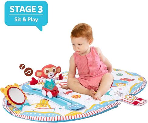 Yookidoo Play 'N’ Nap. 3-in-1 Baby Activity Playmat Gym, Tummy Time Mat, Pillow & Mirror. Foldable Infant Blanket, with Sensory Toys and Newborn Rattle for 0-12 Months. in Kuwait