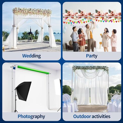 Pipe and Drape Backdrop Stand, 8.5x10ft Heavy Duty Adjustable Backdrop Frame with Metal Base, Background Holder for Parties Photography Wedding Photoshoot Decoration in Saudi Arabia