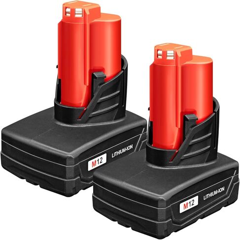 2 حزمة 12 فولت 6000 مللي أمبير لميلووكي M12 بطارية ليثيوم أيون استبدال 48-11-2401 48-11-2402 48-11-2440 48-11-2460 in Kuwait