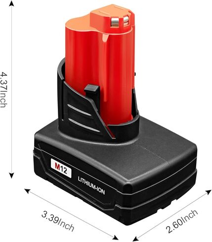 2 حزمة 12 فولت 6000 مللي أمبير لميلووكي M12 بطارية ليثيوم أيون استبدال 48-11-2401 48-11-2402 48-11-2440 48-11-2460 in Kuwait