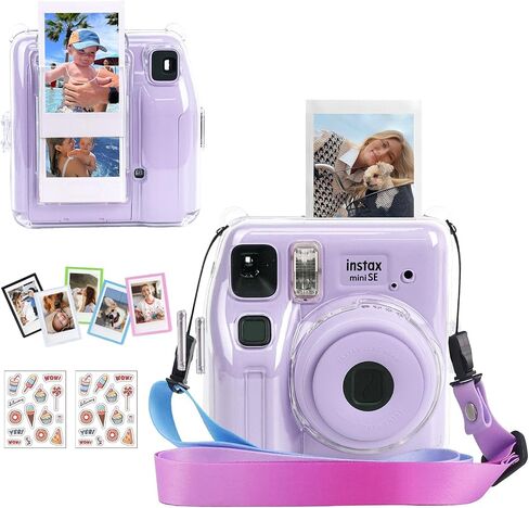 Camera Case for Fujifilm Instax Mini SE/7+/7s Instant Camera, Pink | Mini SE Protective Case, PU Leather Case for Instax Mini SE Bag, with Adjustable Camera Strap, Strong Protection, No Camera in Saudi Arabia