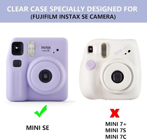 Camera Case for Fujifilm Instax Mini SE/7+/7s Instant Camera, Pink | Mini SE Protective Case, PU Leather Case for Instax Mini SE Bag, with Adjustable Camera Strap, Strong Protection, No Camera in Saudi Arabia