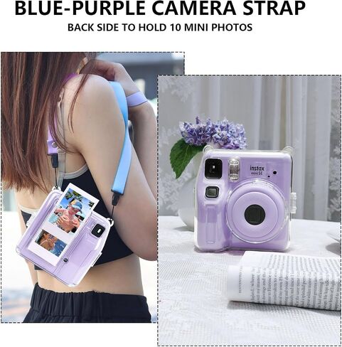 Camera Case for Fujifilm Instax Mini SE/7+/7s Instant Camera, Pink | Mini SE Protective Case, PU Leather Case for Instax Mini SE Bag, with Adjustable Camera Strap, Strong Protection, No Camera in Saudi Arabia