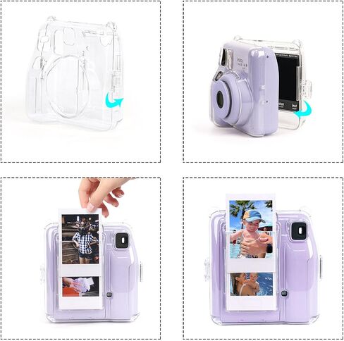 Camera Case for Fujifilm Instax Mini SE/7+/7s Instant Camera, Pink | Mini SE Protective Case, PU Leather Case for Instax Mini SE Bag, with Adjustable Camera Strap, Strong Protection, No Camera in Saudi Arabia