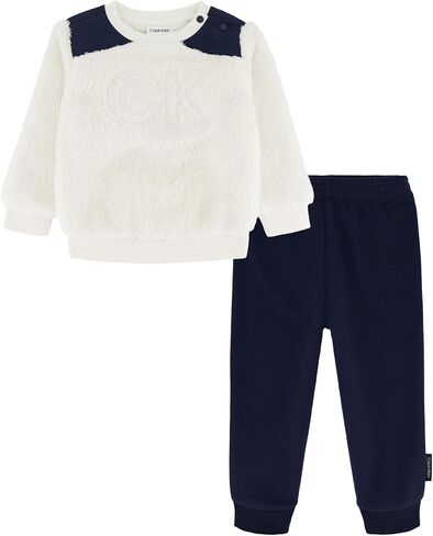 Calvin Klein baby-boys 2-piece Knit Set, Long Sleeve Shirt With Jogger Pants in Saudi Arabia