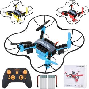 3 in 1 STEM Building Remote Controller Drone for Kids Ages 8-12, RC Mini Drone for Beginners, Science Kit - 3 Different Designs, 3D Flips, Drone Kit Gifts for Teens Boys Girls