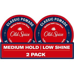 Old Spice Hair Styling Pomade for Men, Medium Hold No Shine 2.22 Fl Oz Each, Twin Pack