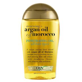 OGX Renewing + Argan Oil of Morocco Penetrating Hair Oil Treatment, Moisturizing & Strengthening Silky Hair Oil for All Hair Types, Paraben-Free, Sulfated-Surfactants Free, 3.3 fl oz