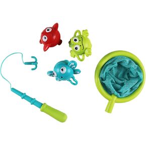 Hape Double Fun Fishing Set | Jumping Sea Creatures with Net & Detachable Fishing Pole Handle