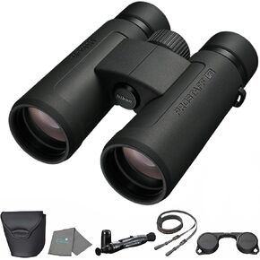 Nikon Prostaff P3 10x30 (16775) Black Binoculars Bundle with Lens Pen, and Cloth - High Powered Compact Adult Binoculars for Hunting, Bird Watching, and Hiking Essentials, Zoom Lightweight Travel