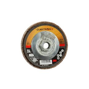 3M Cubitron II Flap Disc 967A, 60+, T29 Quick Change, 4-1/2 in x 5/8"-11, Giant, Pack of 10, Medium Pressure Applications, Light Deburring, Scale Removal, Oxide Removal, Surface Prep