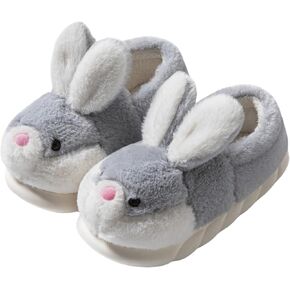 LANFIRE Women slippers Cute animal bunny slippers Soft cosy furry house slippers Warm men winter indoor cotton slippers