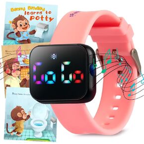 Potty Training Watch for Kids V2 – A Water Resistant Potty Reminder Device for Boys & Girls to Train Your Toddler with Fun/Musical & Vibration Interval Reminder with Potty Training eBook (Hearts)