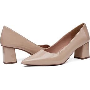 Linea Paolo - BILSON - حذاء نسائي أنيق مصنوع من الجلد أو حائز على براءة اختراع وكعب مربع متوسط ​​الارتفاع ومقدمة مدببة in Kuwait