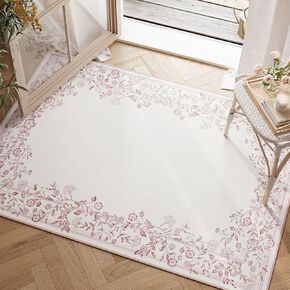 jinchan Kitchen Runner Rug 2x6 Oriental Hallway Runner Rug Washable Vintage Floral Runner Non Slip Soft Retro Distressed Thin Country Boho Rug for Bedroom Bathroom Laundry Room Living Room Taupe