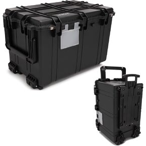 Koah Weatherproof 32" XXXL Roller Hard Case with Customizable Foam and Retractable Handle - 130 Liters Durable Protection for Equipment (32"x20"x20" Exterior, 28"x18"x16" Interior, Black)