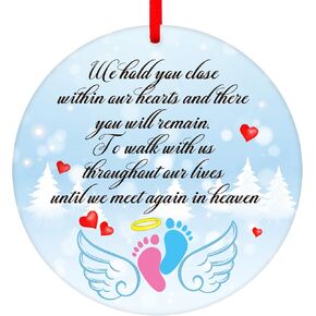 WhatSign Christmas in Heaven with Chair Memorial Christmas Ornaments for Loss of Loved one in Memory Christmas Ornament Christmas in Heaven Ornament Sympathy Remembrance Christmas Tree Ornaments Gifts