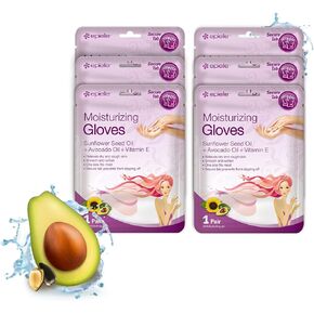 Epielle Hydrating & Moisturizing Gloves & Socks Masks Combo 12pk for Hand and Foot - Dry Hand, Dry Cracked Heel Mothers Day Gifts