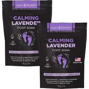 EXTRA STRENGTH Tea Tree Oil Foot Soak with Epsom Salt - Made in USA - for Toenails, Athlete's Foot, itchy Feet, Stubborn Smelly Foot Odor, Pedicure, Foot Calluses & Soothes Sore Tired Achy Feet - 16 oz