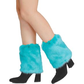 Faux Fur Leg Warmers - Womens Winter Warm Fur Boot Cuffs Covers, Cozy, Christmas, Halloween, Unicorn, Hippie Costume
