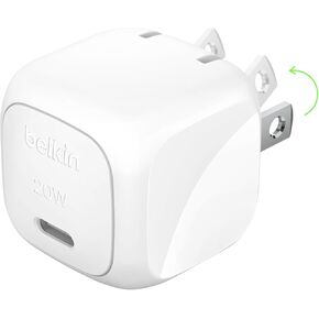 Belkin BoostCharge Compact Wall Charger 30W, USB-C Power Delivery Fast Charging for Apple iPhone 15 Series, 14 Series, 13 Series, Samsung Galaxy S24, Galaxy S23, iPad, AirPods, Tablet, & More - White