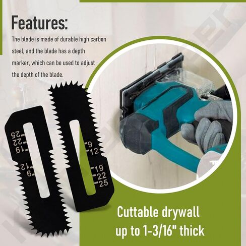 شفرات منشار قطع الحوائط الجافة B-49703 لمنشار قطع الليثيوم أيون اللاسلكي Ma-Kita 18 فولت Lxt (XDS01Z) - قطع الحوائط الجافة بسمك يصل إلى 1-3/16 بوصة (عبوتان) in Kuwait