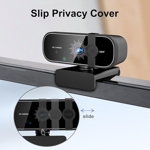 C28 1080P Webcam with Privacy Cover and Tripod Stand, PC Camera with Noise-Canceling Mic, Auto Light Correction,Plug and Play, Web Camera for Streaming, Zoom/Skype/Facetime/YouTube,Blue in Saudi Arabia