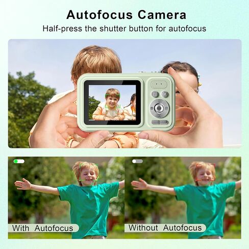 Digital Camera, Autofocus 48MP Kids Camera, FHD 1080P Point and Shoot Digital Cameras with 32GB Card, 16X Zoom Anti-Shake, Compact Camera with 1500mAh Batteries for Boys Girls Teens in Saudi Arabia