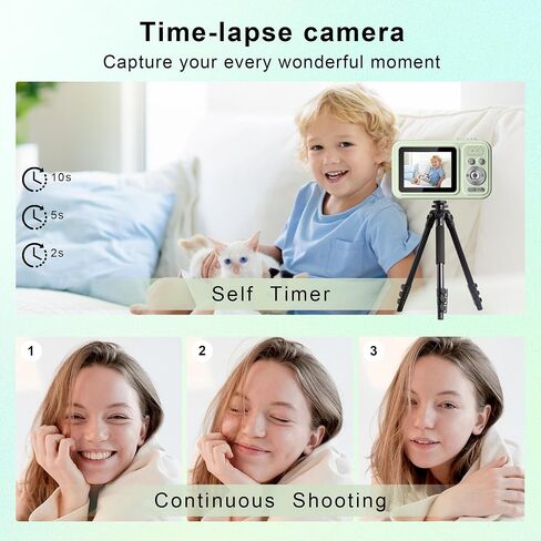 Digital Camera, Autofocus 48MP Kids Camera, FHD 1080P Point and Shoot Digital Cameras with 32GB Card, 16X Zoom Anti-Shake, Compact Camera with 1500mAh Batteries for Boys Girls Teens in Saudi Arabia