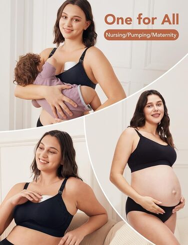 HOFISH Nursing Bra for Breastfeeding, Support Wearable Pump Bra with Fixed Cups, Adjustable Maternity Bra for Pregnancy in Saudi Arabia